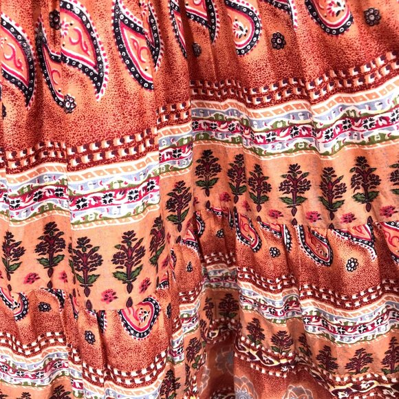 NWT Angie Womens Boho Brownish Red Tiered Ruffle Stap Halter Top Size S - Picture 4 of 7